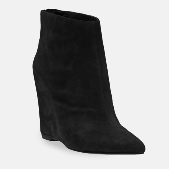 Dolce Vita Shoes - Dolce Vita Black Suede Pointed Toe Wedge Booties